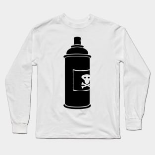 Skull and Bones spray can - black Long Sleeve T-Shirt